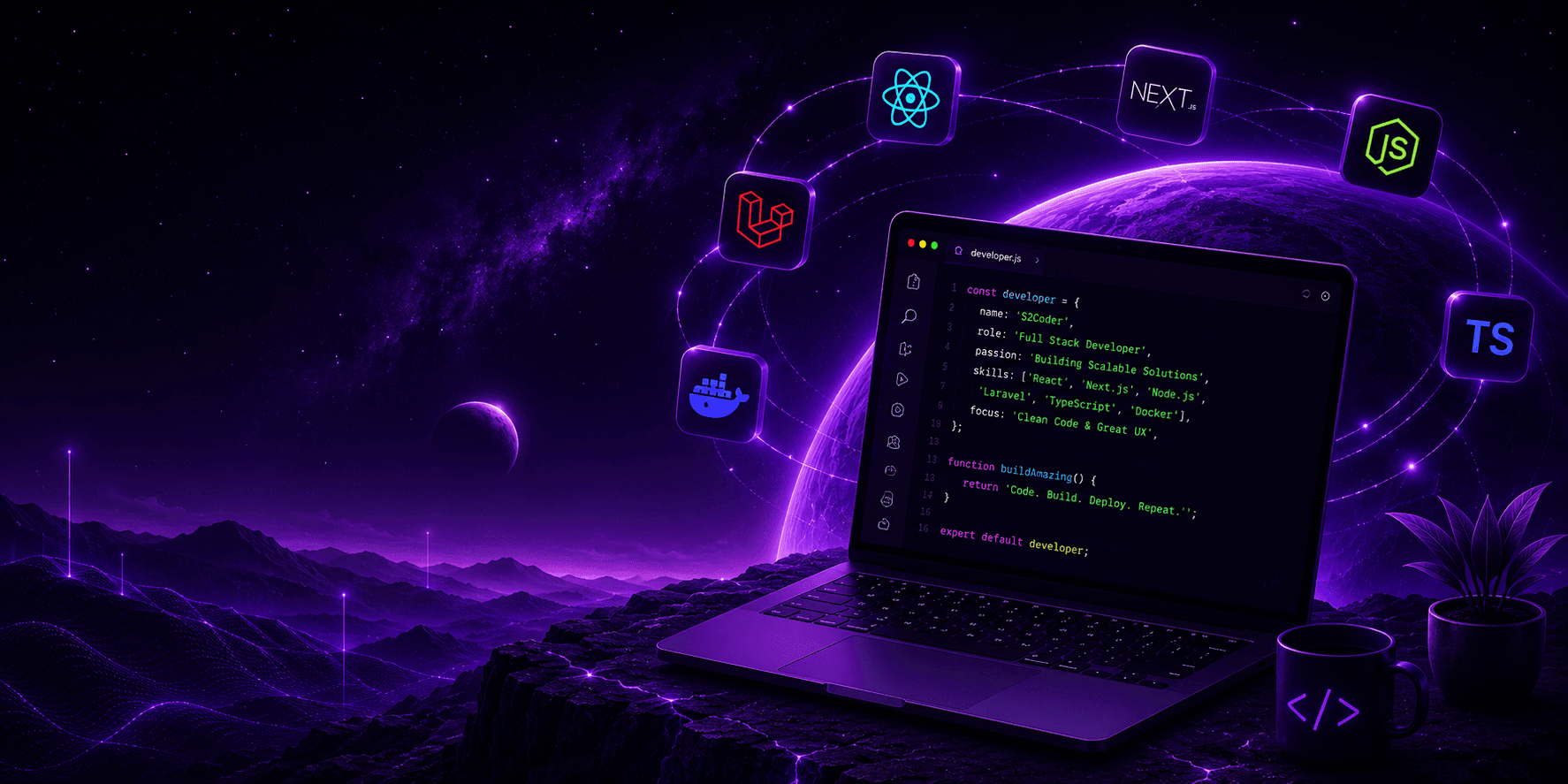 A developer workstation running the S2Coder stack